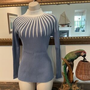 Elegant Blue and White Women's Sweater